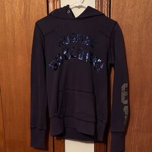 PINK Victoria's Secret Navy UCONN Hoodie with Sequin Detail